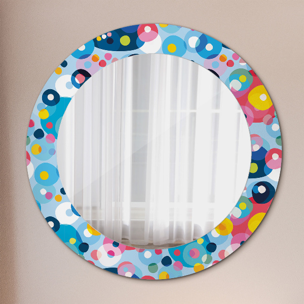 Round decorative mirror Colorful thorns