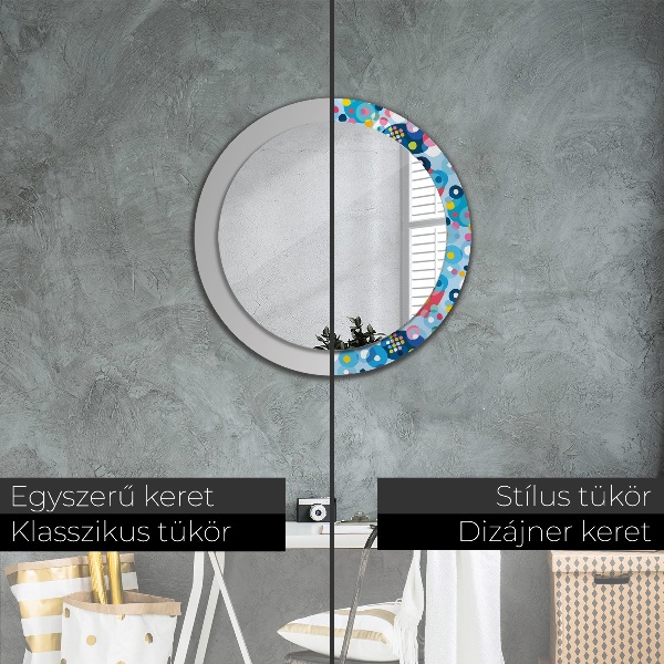 Round decorative mirror Colorful thorns