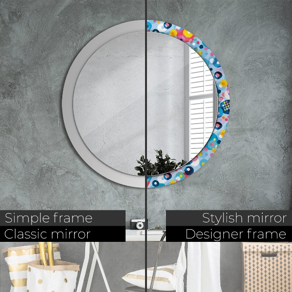 Round decorative mirror Colorful thorns