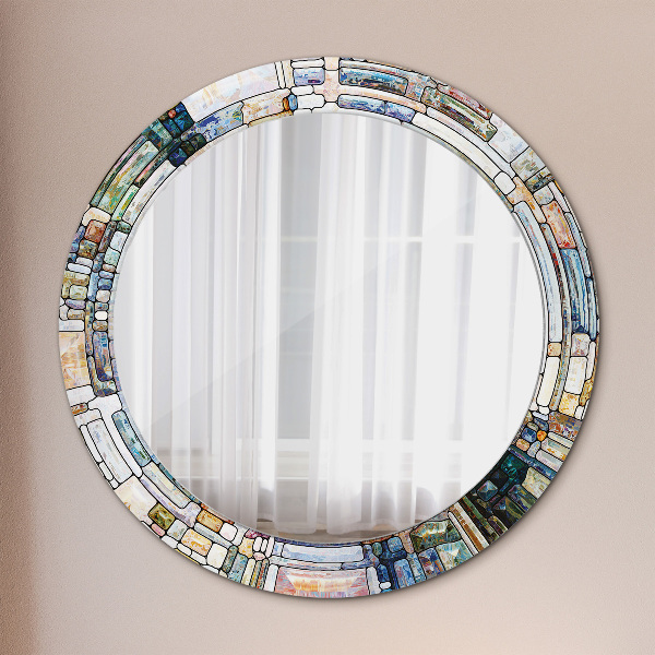 Round decorative mirror Abstract stained glass window