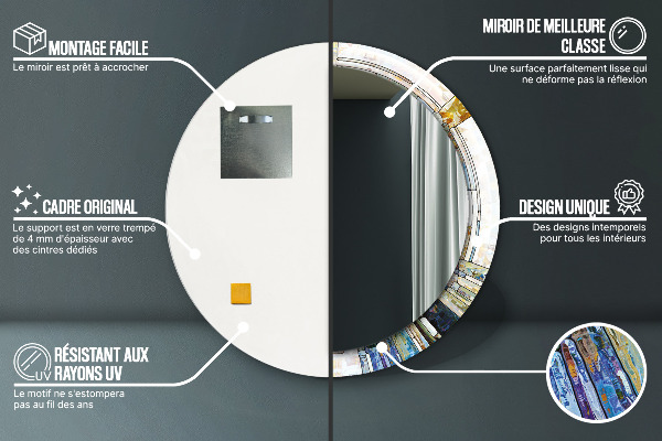 Round decorative mirror Abstract stained glass window