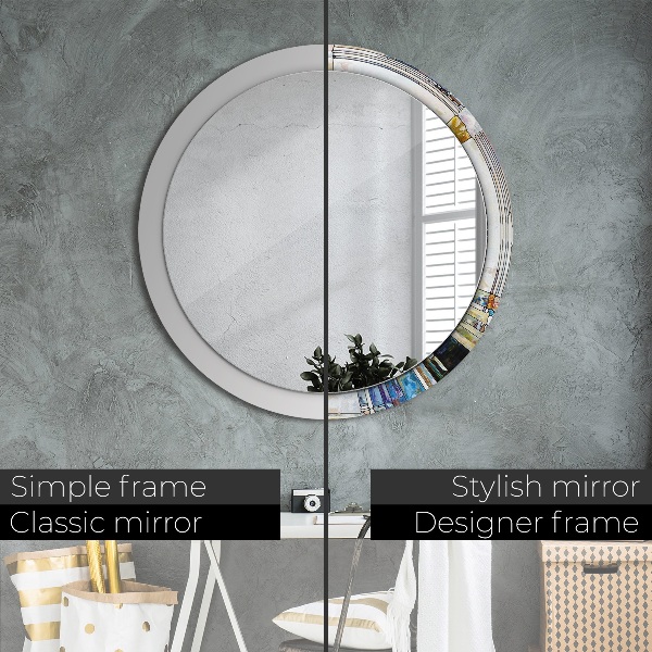 Round decorative mirror Abstract stained glass window