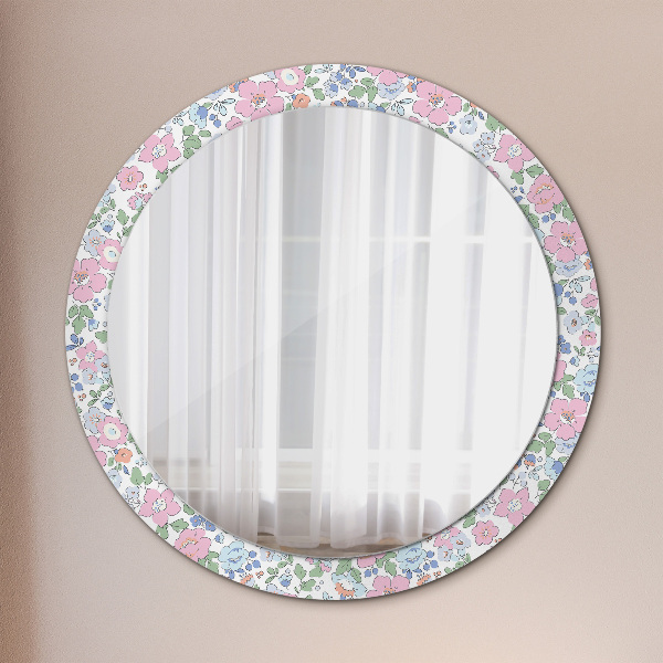 Round decorative mirror Delicate flowers