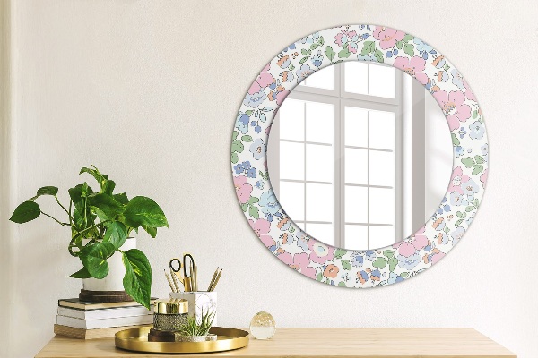 Round decorative mirror Delicate flowers