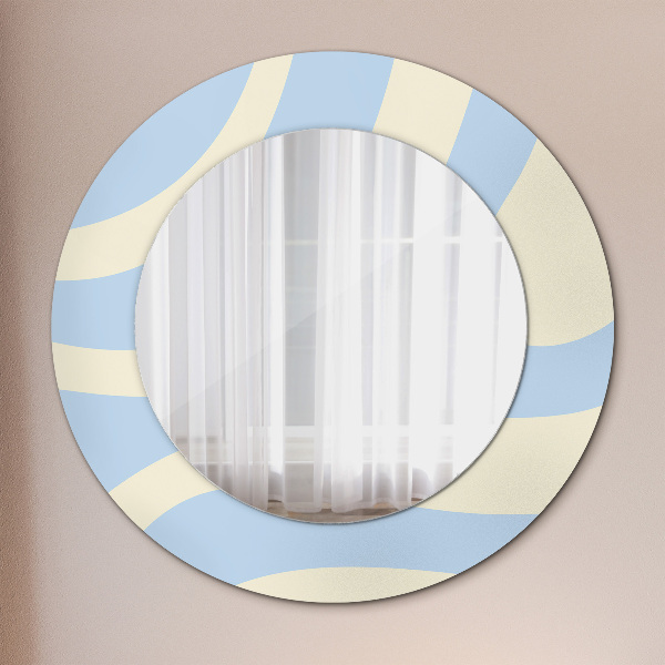 Round printed mirror Abstract shape