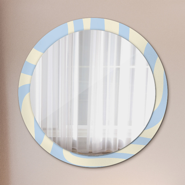Round printed mirror Abstract shape