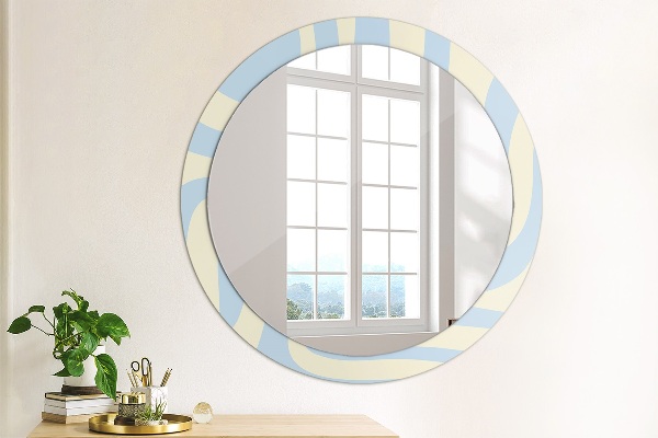 Round printed mirror Abstract shape