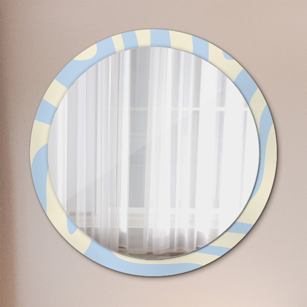Round printed mirror Abstract shape