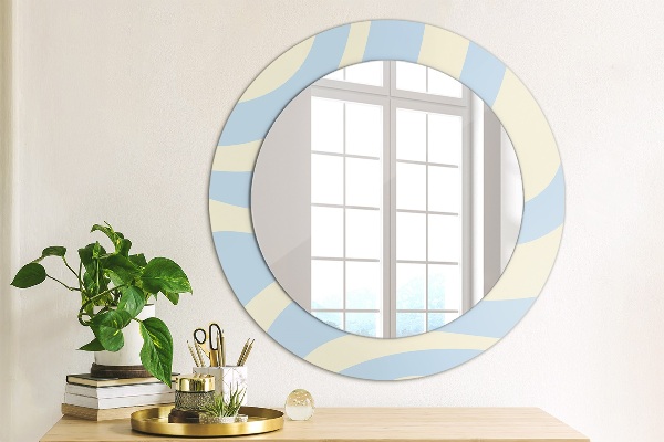 Round printed mirror Abstract shape
