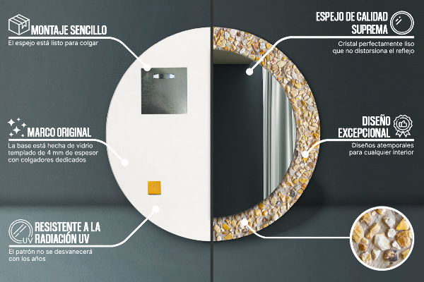 Round decorative mirror Lastric pattern