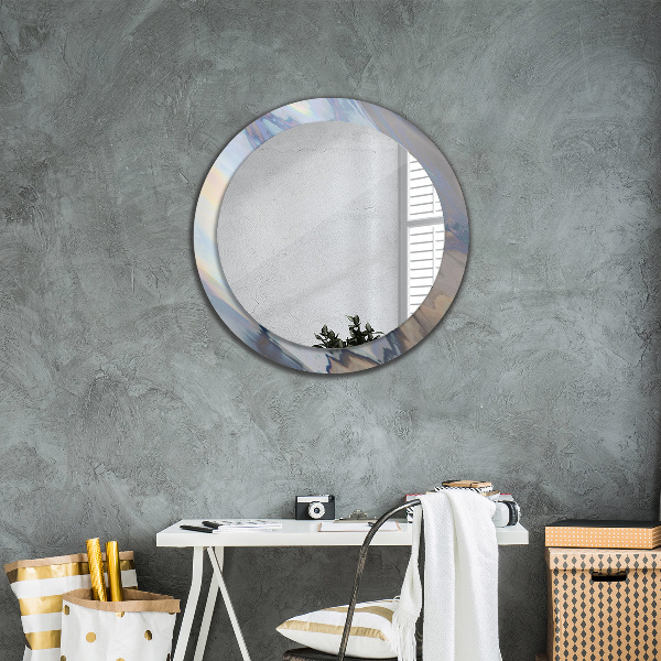 Round wall mirror decor Holographic texture