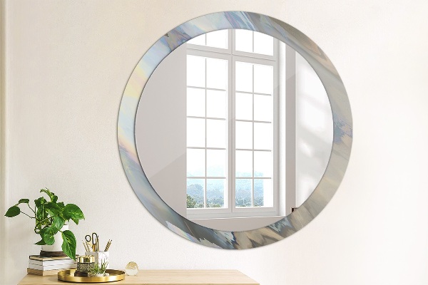 Round wall mirror decor Holographic texture