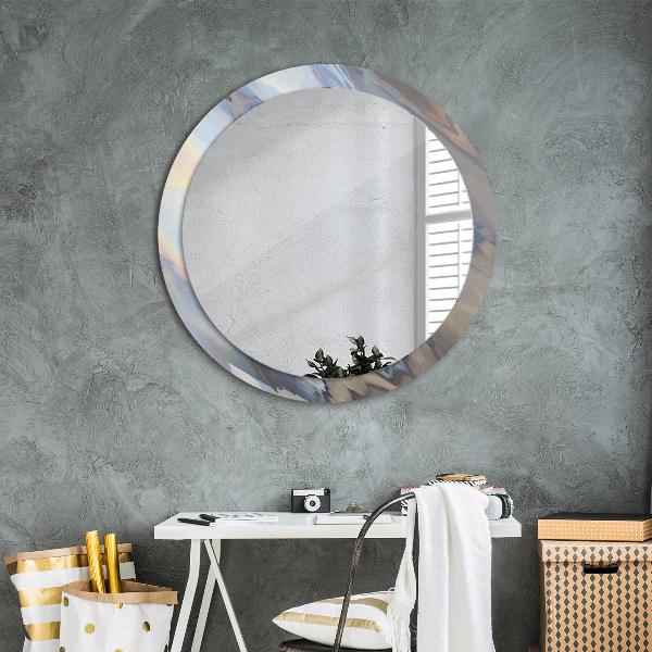 Round wall mirror decor Holographic texture