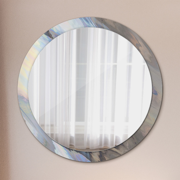 Round wall mirror decor Holographic texture