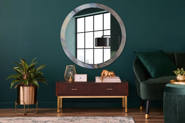 Round wall mirror decor Holographic texture