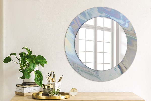 Round wall mirror decor Holographic texture