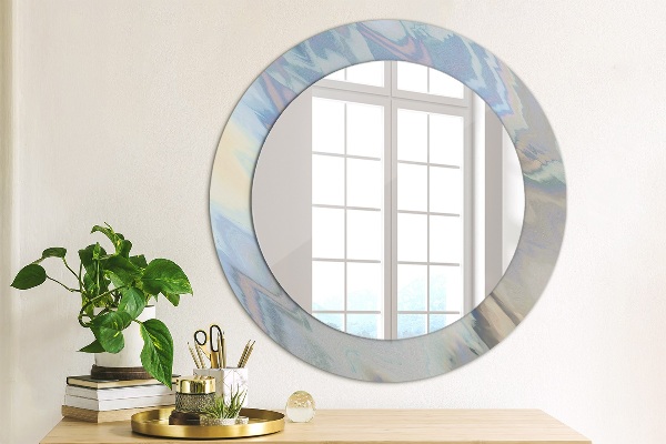 Round wall mirror decor Holographic texture