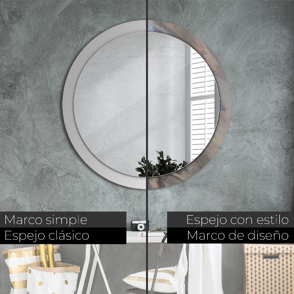 Round wall mirror decor Holographic texture