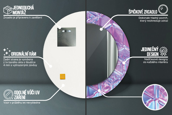 Round wall mirror decor Abstract surreal