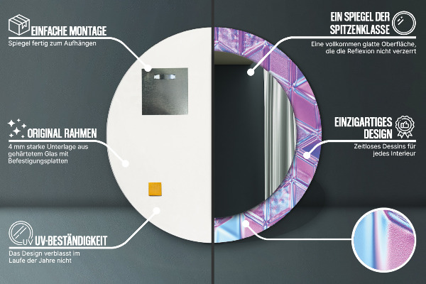 Round wall mirror decor Abstract surreal