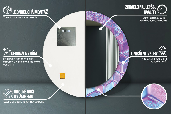 Round wall mirror decor Abstract surreal