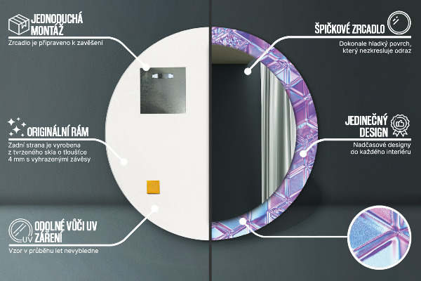 Round wall mirror decor Abstract surreal