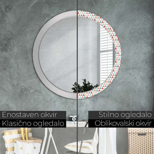 Round wall mirror decor Geometric pattern