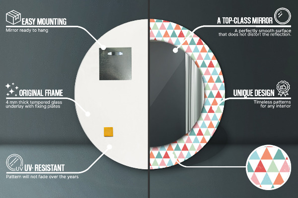 Round wall mirror decor Geometric pattern