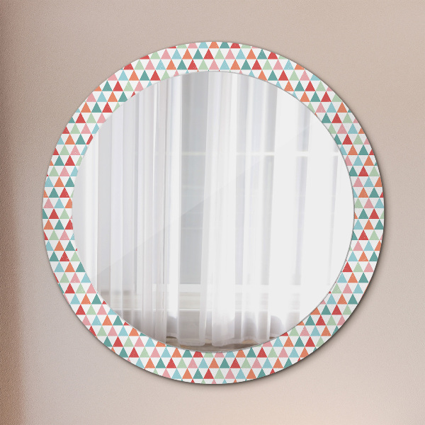Round wall mirror decor Geometric pattern