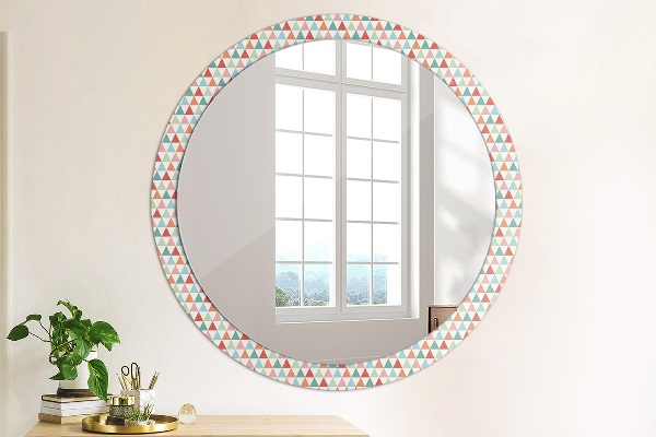 Round wall mirror decor Geometric pattern