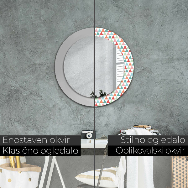 Round wall mirror decor Geometric pattern