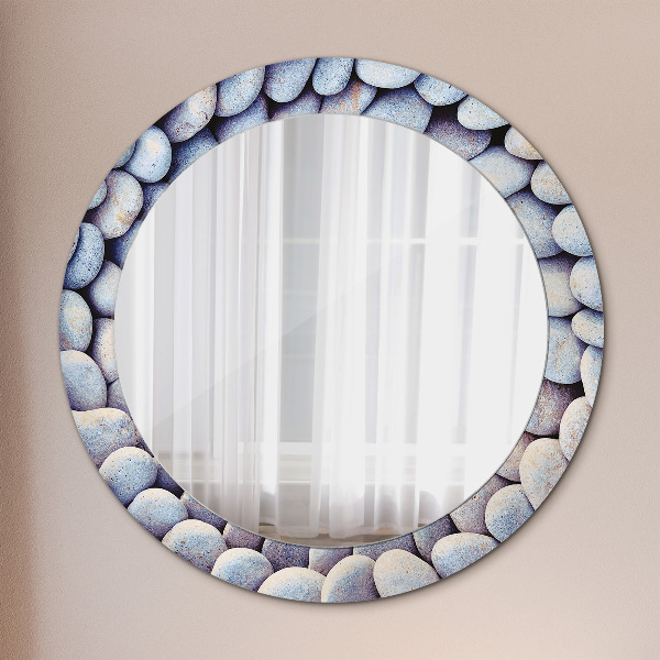 Round mirror frame with print Sea stones wheel