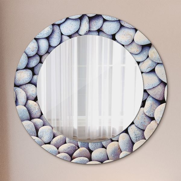 Round mirror frame with print Sea stones wheel