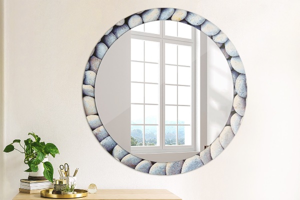 Round mirror frame with print Sea stones wheel