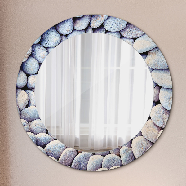 Round mirror frame with print Sea stones wheel