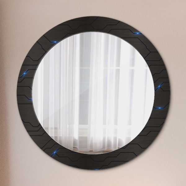 Round mirror frame with print Futuristic abstract