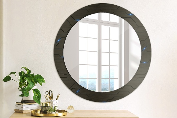 Round mirror frame with print Futuristic abstract