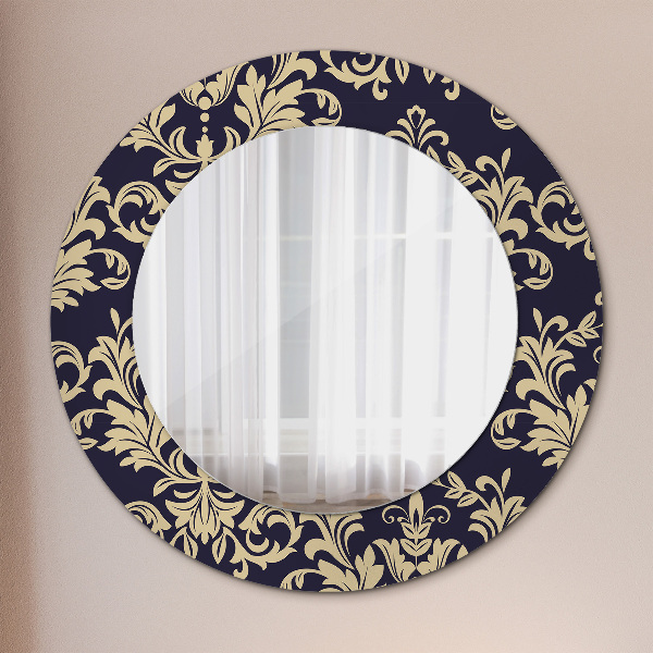Round wall mirror decor Floral pattern