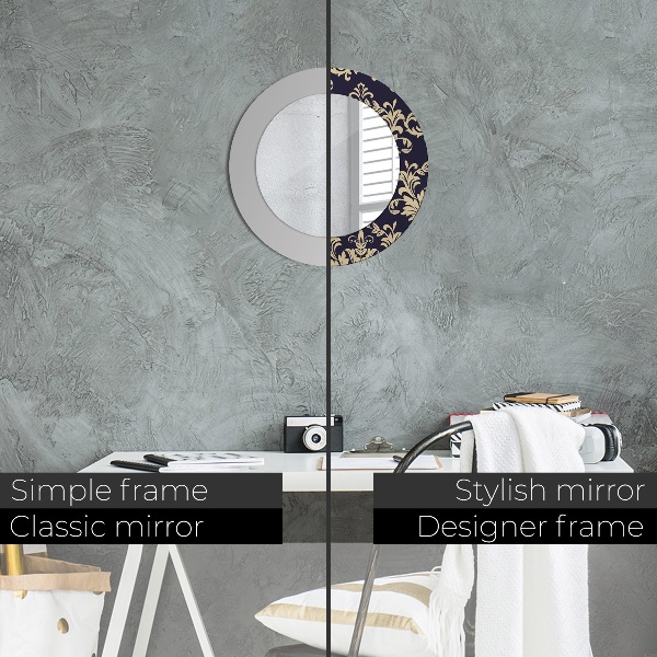 Round wall mirror decor Floral pattern