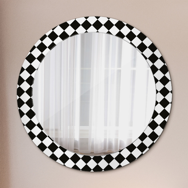 Round wall mirror decor Desk chess