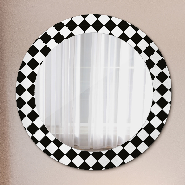 Round wall mirror decor Desk chess