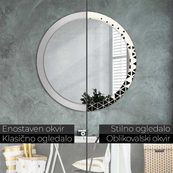 Round wall mirror decor Abstract geometric