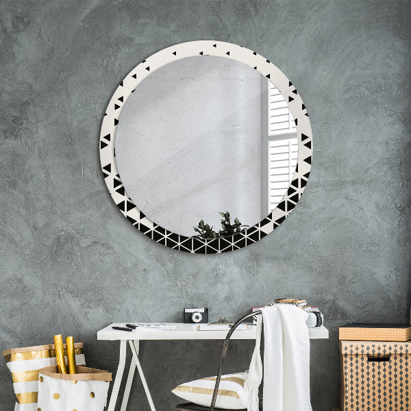 Round wall mirror decor Abstract geometric