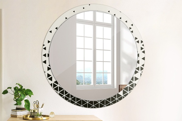 Round wall mirror decor Abstract geometric