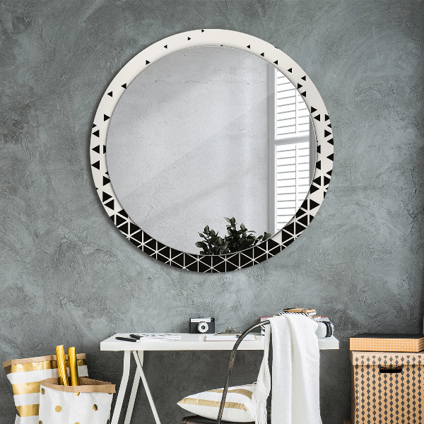 Round wall mirror decor Abstract geometric
