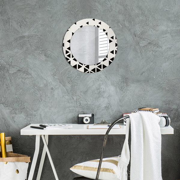 Round wall mirror decor Abstract geometric