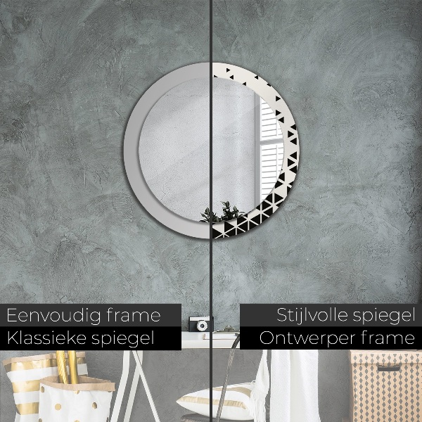 Round wall mirror decor Abstract geometric