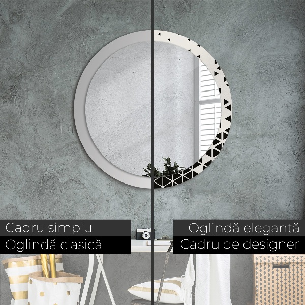 Round wall mirror decor Abstract geometric