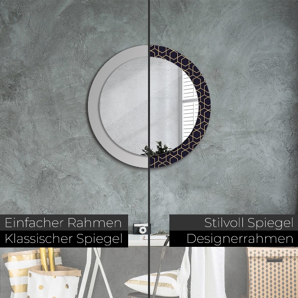 Round printed mirror Abstract geometric