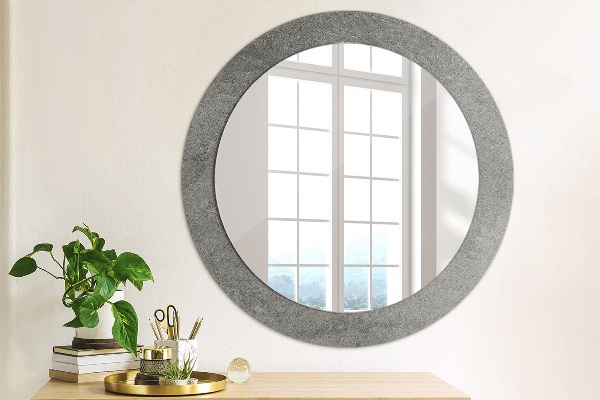 Round printed mirror Concrete texture